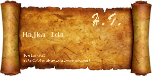 Hajka Ida névjegykártya